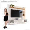Painel Para TV 55 Polegadas 180cm Supreme 1.8 Lukaliam Off White/Tauari