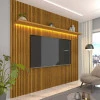 Painel Ripado 3D MDF 224cm x 250cm Para TV 75 Polegadas LED Requinte Gelius Naturale