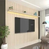Painel Ripado 3D MDF 224cm x 250cm Para TV 75 Polegadas LED Requinte Gelius Off White