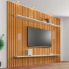 Painel Ripado 218x230 Para TV 75 Polegadas Sala Roma RV Móveis Cinamomo/Off White
