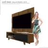 Rack 5959 Com Painel 5095 Para TV Até 55 JB Bechara Caramelo/Preto