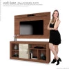Rack Com Painel Para Sala TV 50 Pol Denver EDN Naturale/Off White