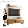 Rack Com Painel Para TV 65 Polegadas 1.6 Zacat EAX Móveis Freijo/Off White