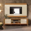 Rack Ripado Legacy 200cm Para TV 75 Polegadas EDN Off White/Cedro