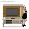 Home Luminos Para TV 46 Polegadas Patrimar Off White/Cumaru