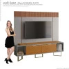 Rack Com Painel Para TV 75 Polegadas Sagary 2.1 EAX Móveis Cinza/Tauari