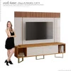 Rack Com Painel Para TV 75 Polegadas Sagary 2.1 EAX Móveis Tauari/Off White