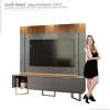 Rack Com Painel Para TV 70 Polegadas Sagary 1.8 EAX Móveis Cinza/Tauari