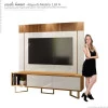 Rack Com Painel Para TV 70 Polegadas Sagary 1.8 EAX Móveis Tauari/Off White