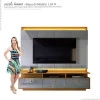 Rack com Painel Para TV 75 Polegadas 2.1 Zory EAX Móveis Tauari/Cinza