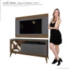 Rack Com Painel Para TV 55 Pol Merlot 135 EDN Grafite/Naturale