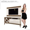 Rack Com Painel Para TV 55 Pol Merlot 135 EDN Off White/Naturale