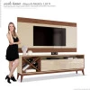 Rack Com Painel Para TV 65 Pol Merlot 180 EDN Off White/Naturale