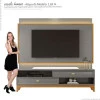 Rack com Painel Para TV 75 Polegadas 2.1 Koly EAX Móveis Cinza/Tauari