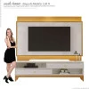 Rack com Painel Para TV 75 Polegadas 2.1 Koly EAX Móveis Off White/Tauari/Off White