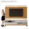 Rack com Painel Para TV 75 Polegadas 2.1 Koly EAX Móveis Off White/Tauari
