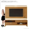 Rack com Painel Para TV 75 Polegadas 2.1 Koly EAX Móveis Tauari/Off White/Tauari