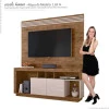 Rack Com Painel TV Até 55 Pol Napole 1.6 Lukaliam Canela/Off White