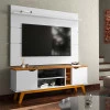 Rack com Painel Para TV 65 Polegadas 160cm Prism 1.6 Patrimar Branco/Cumaru