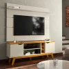 Rack com Painel Para TV 65 Polegadas 160cm Prism 1.6 Patrimar Off White/Cinamomo