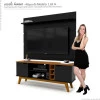 Rack com Painel Para TV 50 Polegadas 160cm Prism 1.6 Patrimar Preto/Cumaru