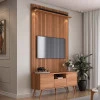 Painel Pequeno 136x180cm Para TV 55 River 1.36 Lukaliam Jequitiba Ripado 3D