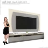Rack com Painel TV 70 Polegadas Sublime 2.2 Com Led Gelius Cinza/Off White