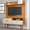 Rack com Painel 137cm Para TV 46 Polegadas Topázio Patrimar Cumaru/Off White