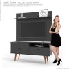 Rack com Painel 137cm Para TV 46 Polegadas Topázio Patrimar Preto