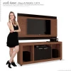 Rack Com Painel Para Sala TV 50 Pol Triton EDN Naturale/Preto