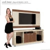 Rack Com Painel Para Sala TV 50 Pol Triton EDN Off White/Naturale