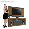 Rack Com Painel Para Sala TV 55 Pol Triton EDN Naturale/Grafite