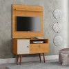 Rack com Painel Pequeno Para TV 32 Polegadas 90cm Yan Patrimar Cinamomo/Off White