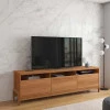 Rack Bancada Sala 214cm Para TV 75 Polegadas Elegance 2.14 Lukaliam Jequitiba
