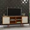 Rack Retrô Para TV 65 Polegadas 160cm Estrela Patrimar Cumaru/Off White
