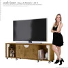 Rack Bancada Para TV Até 65 Pol  Firenze 1.8 Lukaliam Canela/Off White