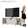 Rack Bancada Para TV Até 65 Pol  Firenze 1.8 Lukaliam Off White/Canela