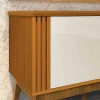 Rack Para Sala Ripado 1.8 Para TV 75 Pol Brunt EAX Móveis Cedro/Off White