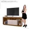 Rack Bancada Para TV Até 55 Pol Napole 1.6 Lukaliam Canela/Off White