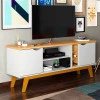 Rack Para TV Sala 65 Polegadas 160cm Prism 1.6 Patrimar Branco/Cinamomo