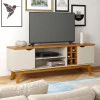 Rack Para TV Sala 75 Polegadas 180cm Prism 1.8 Patrimar Off White/Cumaru