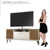 Rack Retrô Sala Para TV até 55 Polegadas Lexus EDN Off White/Naturale