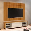 Rack Com Painel Ripado Brise TV 75 Polegadas 218cm Thor 2.2 EDN Cedro/Off White