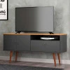 Rack Retrô Para TV 46 Polegadas 137cm Topázio Patrimar Grafite/Cinamomo
