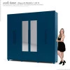 Guarda Roupa Casal 6 Portas Com Espelho 2.5 Alpha Gelius Azul Acetinado