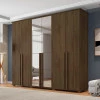 Guarda Roupa Casal 263cm 6 Portas Com Espelho Amsterdã RV Móveis Freijo