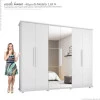 Guarda Roupa 6 Portas com Espelho 271cm Canada RV Móveis Branco