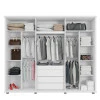 Guarda Roupa Casal 271cm 6 Portas 5 Gavetas Estrela RV Móveis Branco