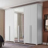 Guarda Roupa 6 Portas com Espelho 271cm Estrela RV Móveis Branco