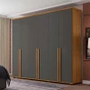 Guarda Roupa Casal 271cm 6 Portas 5 Gavetas Estrela RV Móveis Cinamomo/Grafite
